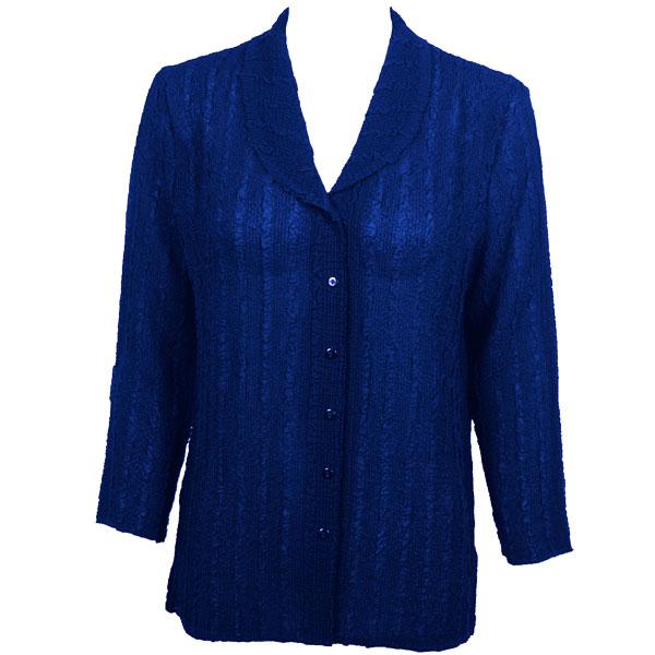 Wholesale 1292 -  Magic Crush Georgette Blouses Solid Royal MB - Curvy (L-XL)