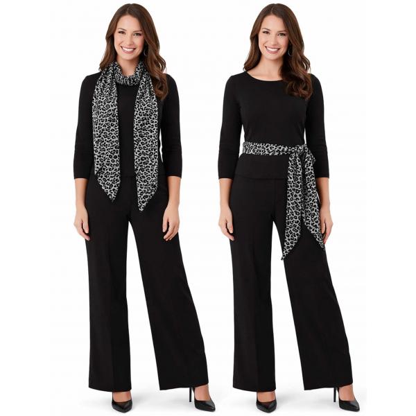 wholesale 1333 - Slinky Scarf/Sash Leopard Black-White - 