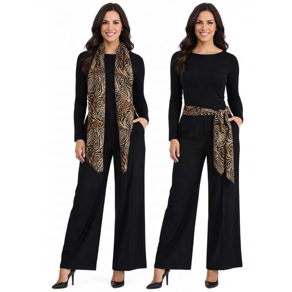 wholesale 1333 - Slinky Scarf/Sash Animal Print with Brown and Gold Accent - 