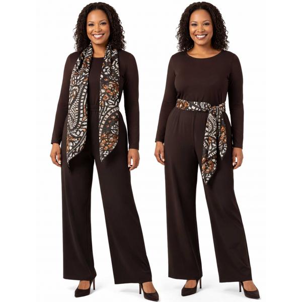 wholesale 1333 - Slinky Scarf/Sash Zebra Floral - Brown - 