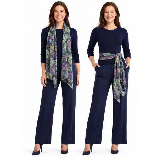 wholesale 1333 - Slinky Scarf/Sash Hibiscus Blue - 