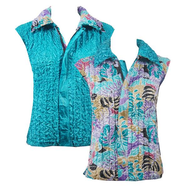 Overstock and Clearance Tops Reversible Vest - Tropical Breeze reverses to Solid Bright Teal - XL-2X