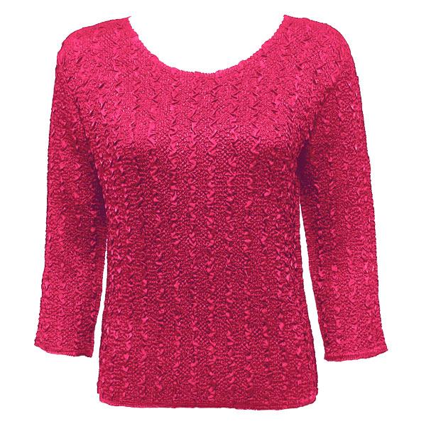 wholesale Overstock and Clearance Tops Magic Crush Silky Touch Three Quarter - Solid Hot Pink - Plus Size Fits (XL-2X)