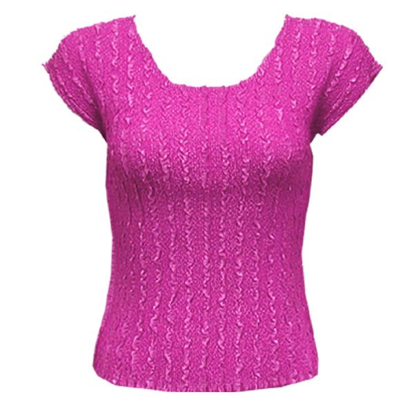 wholesale Overstock and Clearance Tops Magic Crush Satin Cap Sleeve - Solid Raspberry Sherbert - One Size Fits Most