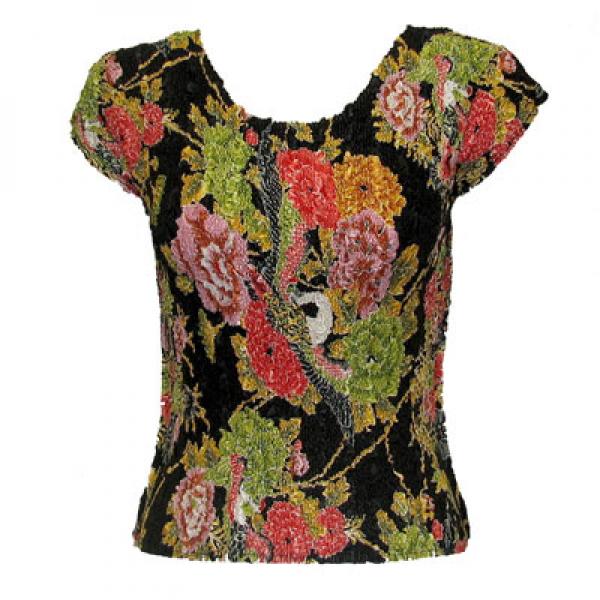 Overstock and Clearance Tops Magic Crush Cap Sleeve Tops - Floral Bouquet - S-L
