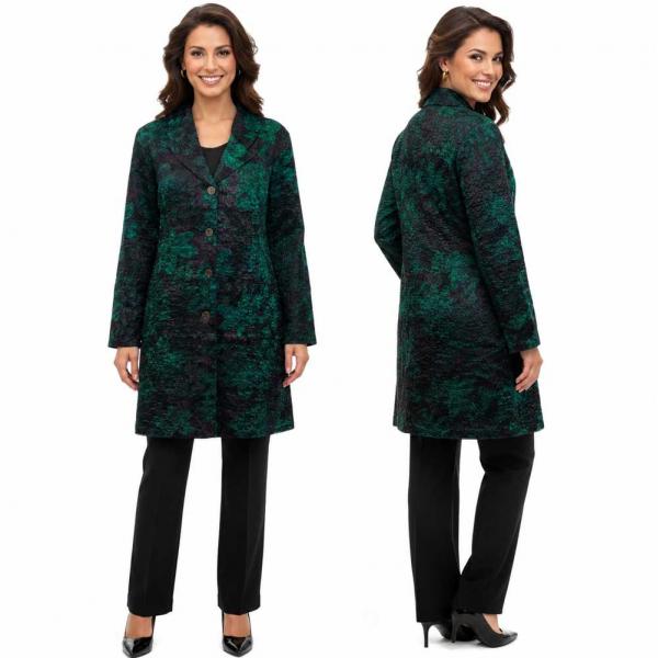 wholesale 1340 - Crushed Satin Car Coat * P02<br>Black/Rust/Green - M-L