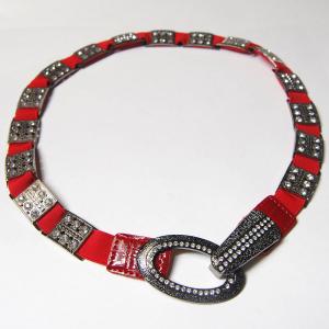 Overstock and Clearance Scarves & Accessories  Crystal Stretch Belt L6051 - Red - One Size Fits All