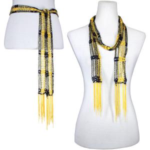 Overstock and Clearance Scarves & Accessories  Shanghai Beaded - Navy-Gold w/ Gold Beads - One Size Fits All
