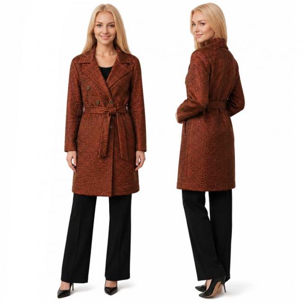 wholesale 1362 - Satin Crushed Trench Coat w/ Belt S02<br>
Solid Brown - M-L