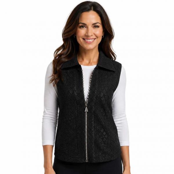 Wholesale 1367 - Diamond  Zipper Vests Java  - One Size Fits Most