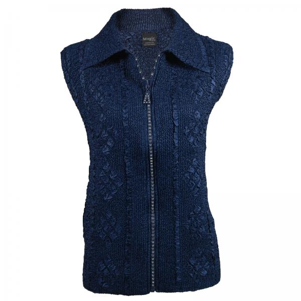wholesale 1367 - Diamond Zipper Vests Midnight<br>Diamond Zipper Vest - One Size Fits Most