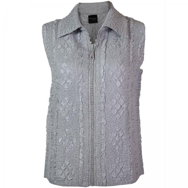 wholesale 1367 - Diamond Zipper Vests Silver <br>Diamond Zipper Vest - One Size Fits Most