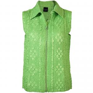 1367 - Diamond  Crystal Zipper Vests Green Apple <br>Diamond Zipper Vest - One Size Fits Most