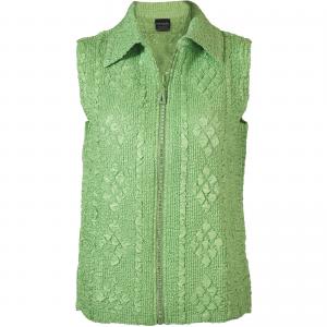 Wholesale 1367 - Diamond  Crystal Zipper Vests Green <br>Diamond Zipper Vest - One Size Fits Most