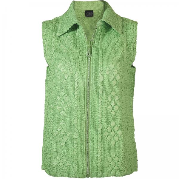 1367 - Diamond Zipper Vests Green <br>Diamond Zipper Vest - One Size Fits Most