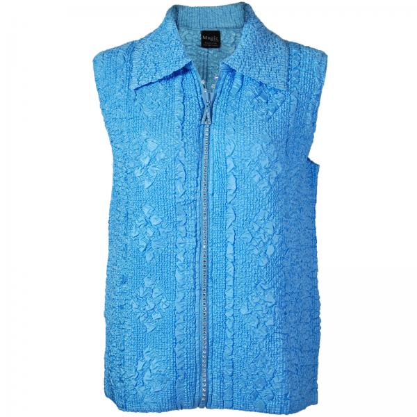 wholesale 1367 - Diamond Zipper Vests Azure<br>Diamond Zipper Vest - One Size Fits Most