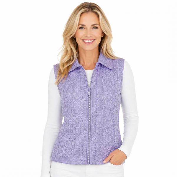Wholesale 1367 - Diamond  Zipper Vests Light Lilac  - One Size Fits Most