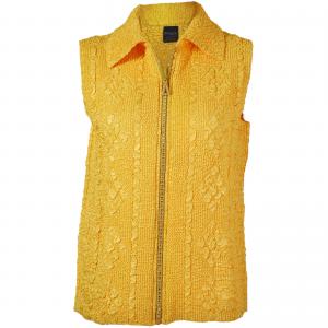 1367 - Diamond  Crystal Zipper Vests Yellow <br>Diamond Zipper Vest - Plus Size Fits (XL-2X)