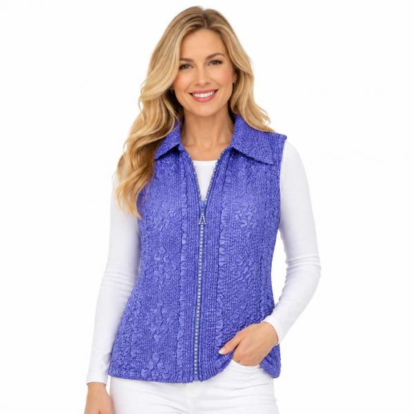 Wholesale 1367 - Diamond  Zipper Vests Violet  - Plus Size Fits (XL-2X)