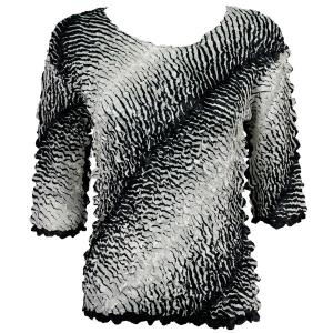 1382 - Satin Petal Shirts - Three Quarter Sleeve Zebra Swirl Satin Petal Shirt - Three Quarter Sleeve - One Size Fits Most