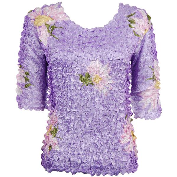 Wholesale 1382 - Satin Petal Shirts - Three Quarter Sleeve Variegated Violet - One Size Fits Most
