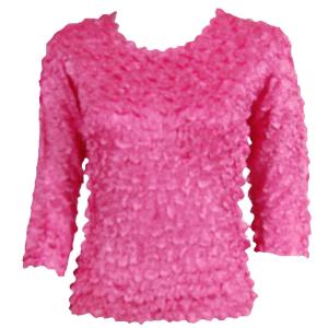 1382 - Satin Petal Shirts - Three Quarter Sleeve Solid Bubblegum - One Size Fits Most