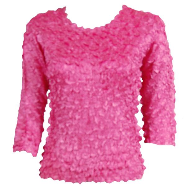 Wholesale 1382 - Satin Petal Shirts - Three Quarter Sleeve Solid Bubblegum - One Size Fits Most