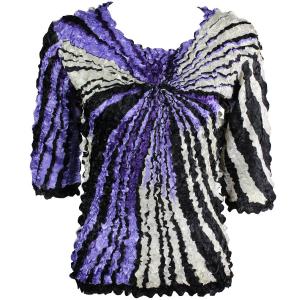 1382 - Satin Petal Shirts - Three Quarter Sleeve Rays - Purple - One Size Fits Most