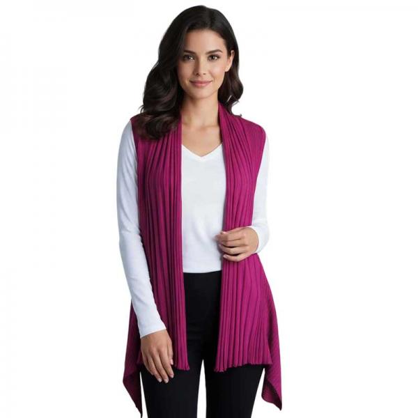 wholesale 1385 - Magic Convertible Ribbed Sweater Vest  Magenta - One Size Fits Most