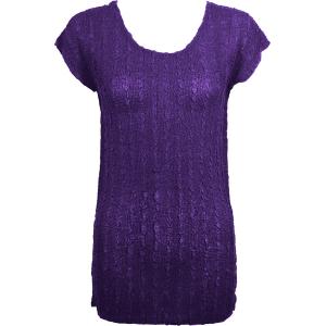 1398 - Magic Crush Georgette - Cap Sleeve Tunics* Solid Purple - One Size  Fits (S-M)