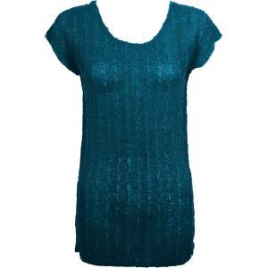 1398 - Magic Crush Georgette - Cap Sleeve Tunics* Solid Teal  - One Size  Fits (S-M)