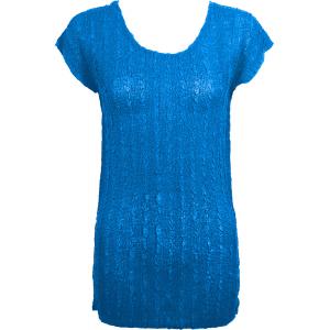 1398 - Magic Crush Georgette - Cap Sleeve Tunics* Solid Cornflower Blue  - One Size  Fits (S-M)