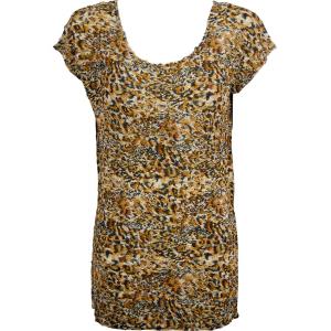 1398 - Magic Crush Georgette - Cap Sleeve Tunics* Leopard Print Plus - One Size Fits (L-XL)