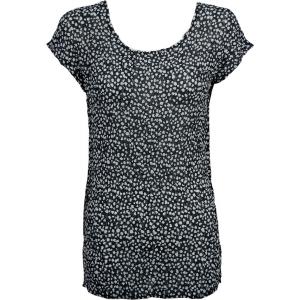 1398 - Magic Crush Georgette - Cap Sleeve Tunics* Polka Dot Black-White Plus - One Size Fits (L-XL)