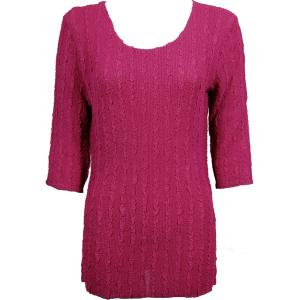 1399 - Magic Crush Georgette 3/4 Sleeve Tunics Solid Magenta - One Size  Fits (S-M)