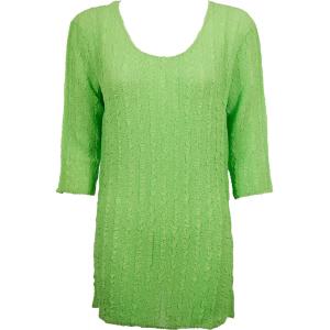 1399 - Magic Crush Georgette 3/4 Sleeve Tunics Solid Lime - One Size  Fits (S-M)