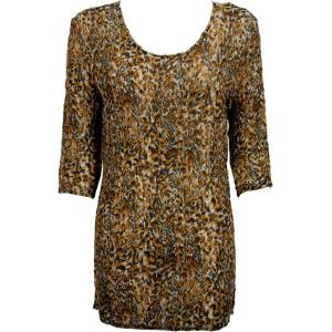1399 - Magic Crush Georgette 3/4 Sleeve Tunics Leopard Print - One Size  Fits (S-M)