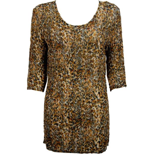 1399 - Magic Crush Georgette 3/4 Sleeve Tunics Leopard Print - Curvy (L-XL)