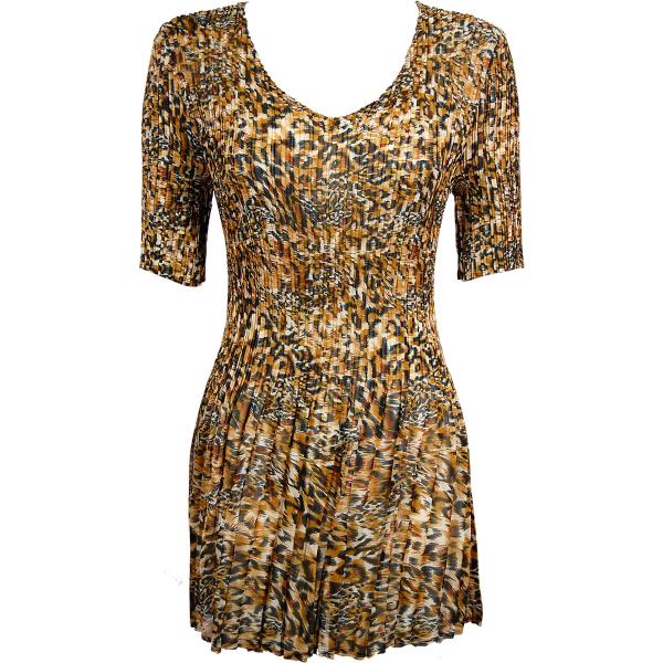 Wholesale 763 - Georgette Mini Pleat Ankle Length Skirts  Leopard Print - ONE SIZE FITS (S-L)
