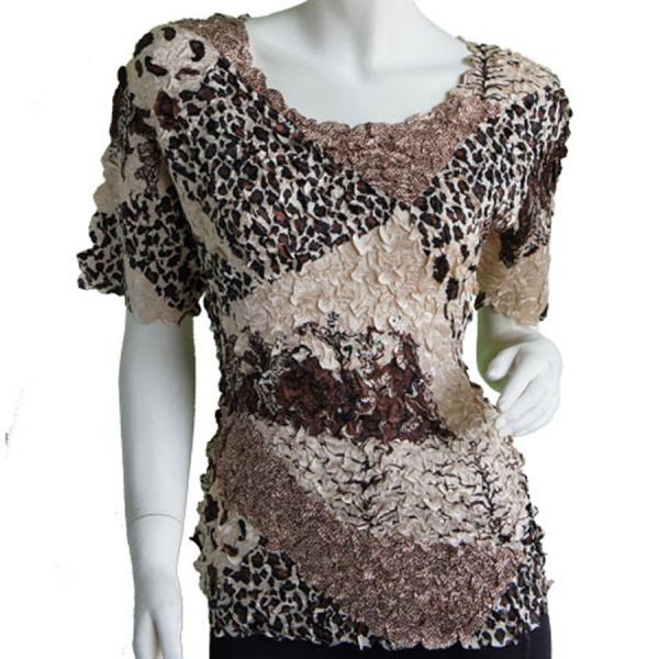 Wholesale 1441 - Satin Petal Shirts - Cap & Sleeveless Patchwork Paisley Jungle - One Size Fits Most