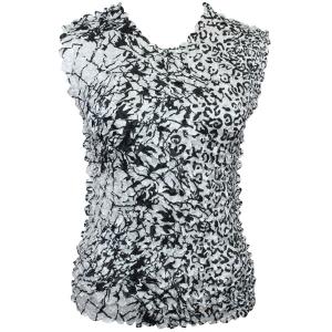 1441 - Satin Petal Shirts - Cap & Sleeveless Sleeveless - Abstract Animal-Linear - One Size Fits Most