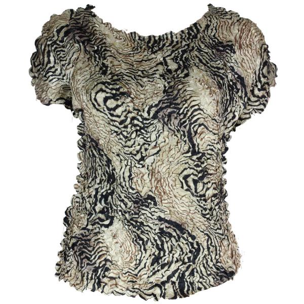 Wholesale 1441 - Satin Petal Shirts - Cap & Sleeveless Swirl Animal - One Size Fits Most