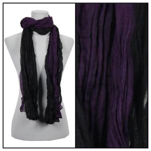 Oblong Scarves - Two-Tone Crinkle 908081* Black-Purple - 