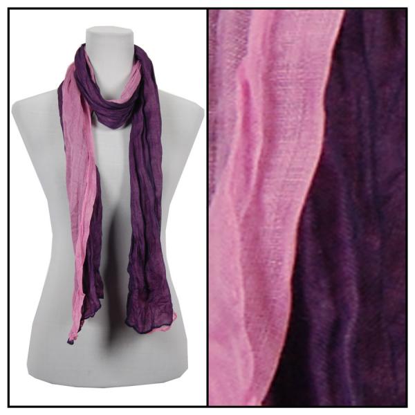 Wholesale Oblong Scarves - Two-Tone Crinkle 908081* Purple-Pink - 