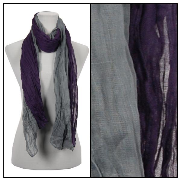 Wholesale Oblong Scarves - Two-Tone Crinkle 908081* Purple-Silver - 