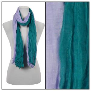Oblong Scarves - Two-Tone Crinkle 908081* Teal-Lilac - 