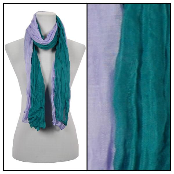 Wholesale Oblong Scarves - Two-Tone Crinkle 908081* Teal-Lilac - 