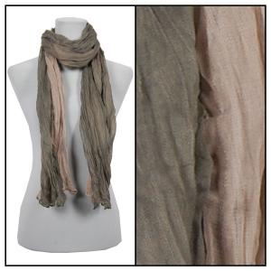 Oblong Scarves - Two-Tone Crinkle 908081* Granite-Taupe - 