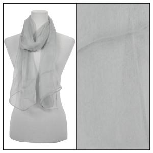 005 - 100% Silk Scarves Solid Grey - 