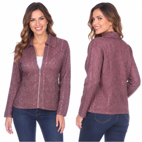 wholesale 1524 - Diamond Crystal Zipper Jackets Brown  - One Size Fits  Most